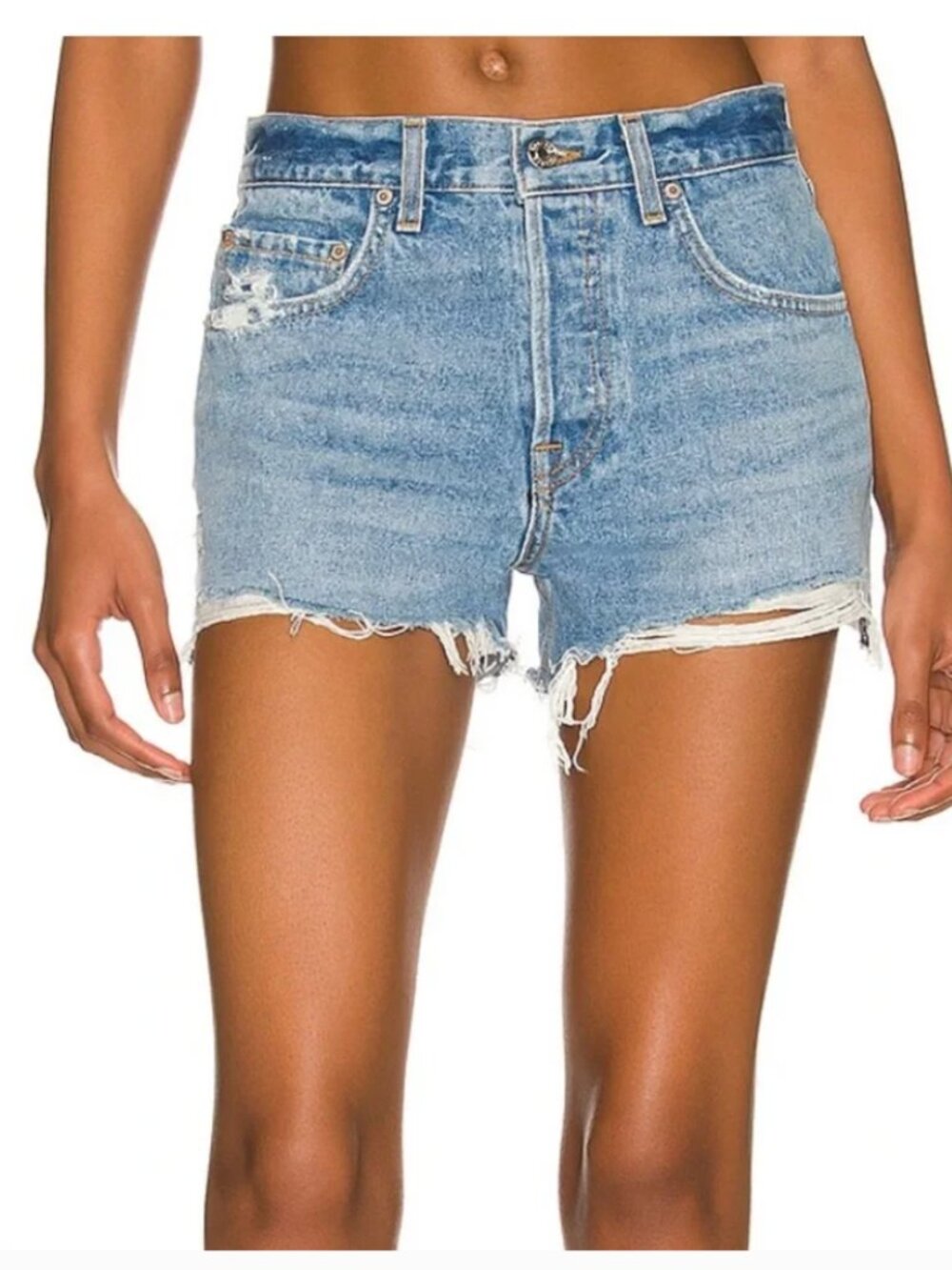 GRLFRND Denim The Helena High Rise Cut Off Shorts